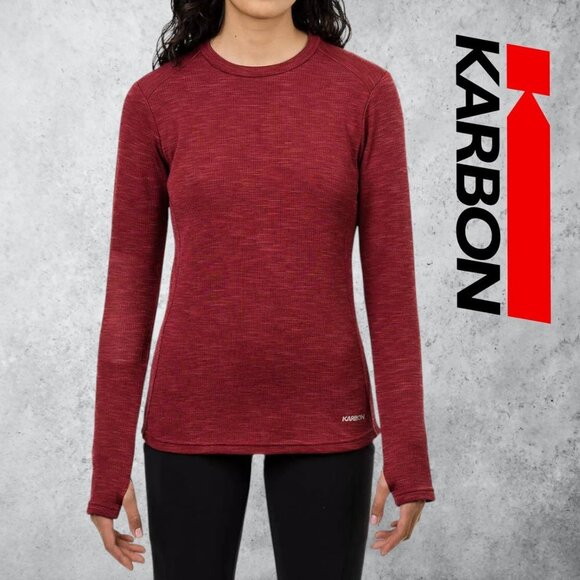 Karbon | Thermolite Long Sleeve Active Top | Red| NWT - Picture 1 of 4